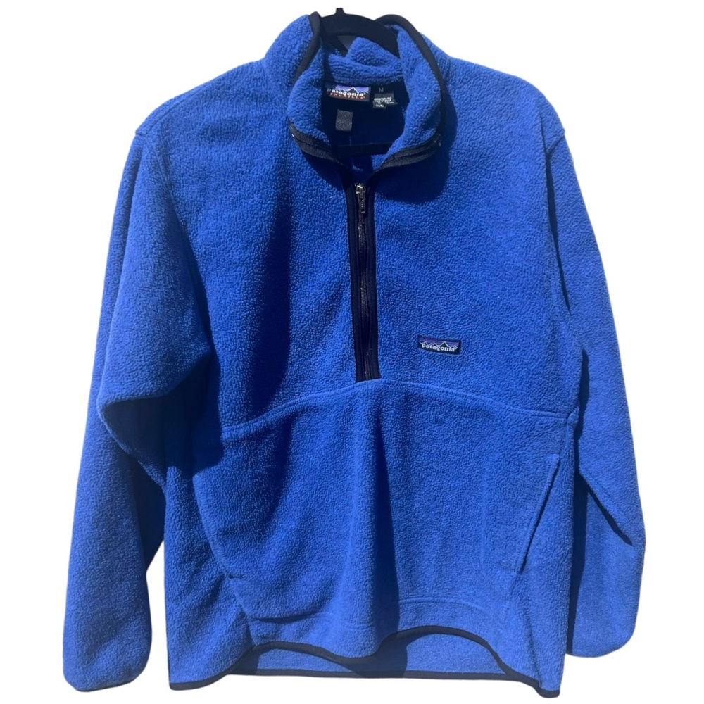 Patagonia synchilla  pull over blue vintage fleece jacket size Medium m pile